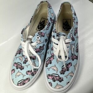 Vans Sneakers Women's Dolphins and Pink Cars Print Men's Size 6 ‎ Women 7.5